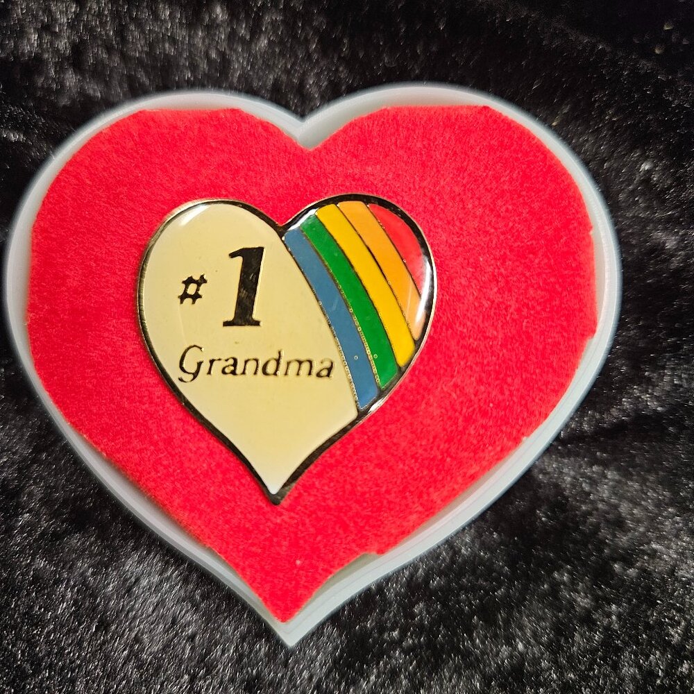 Heart shaped Rainbow design #1 Grandma pin